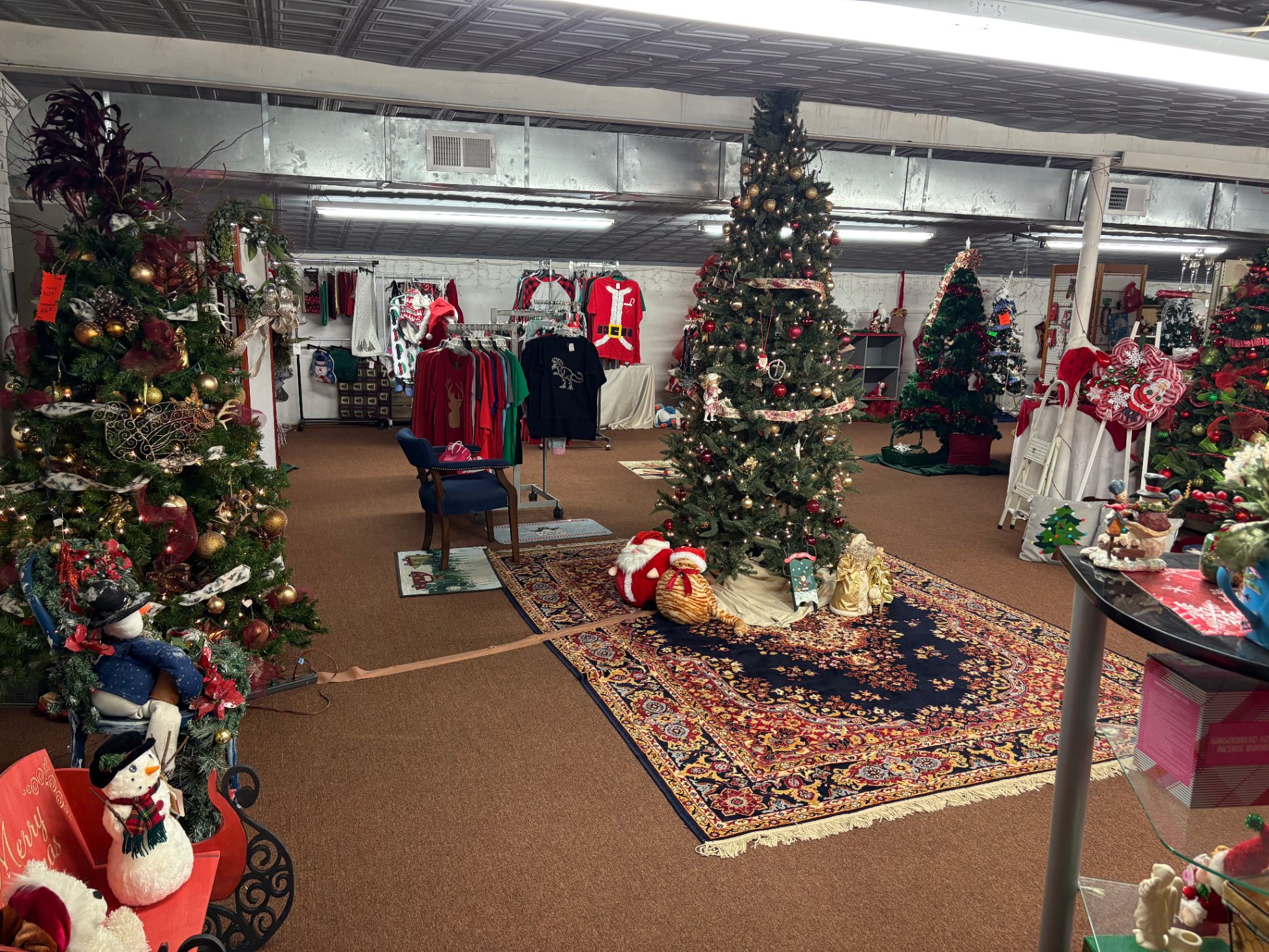 Full view of the upstairs Christmas shop