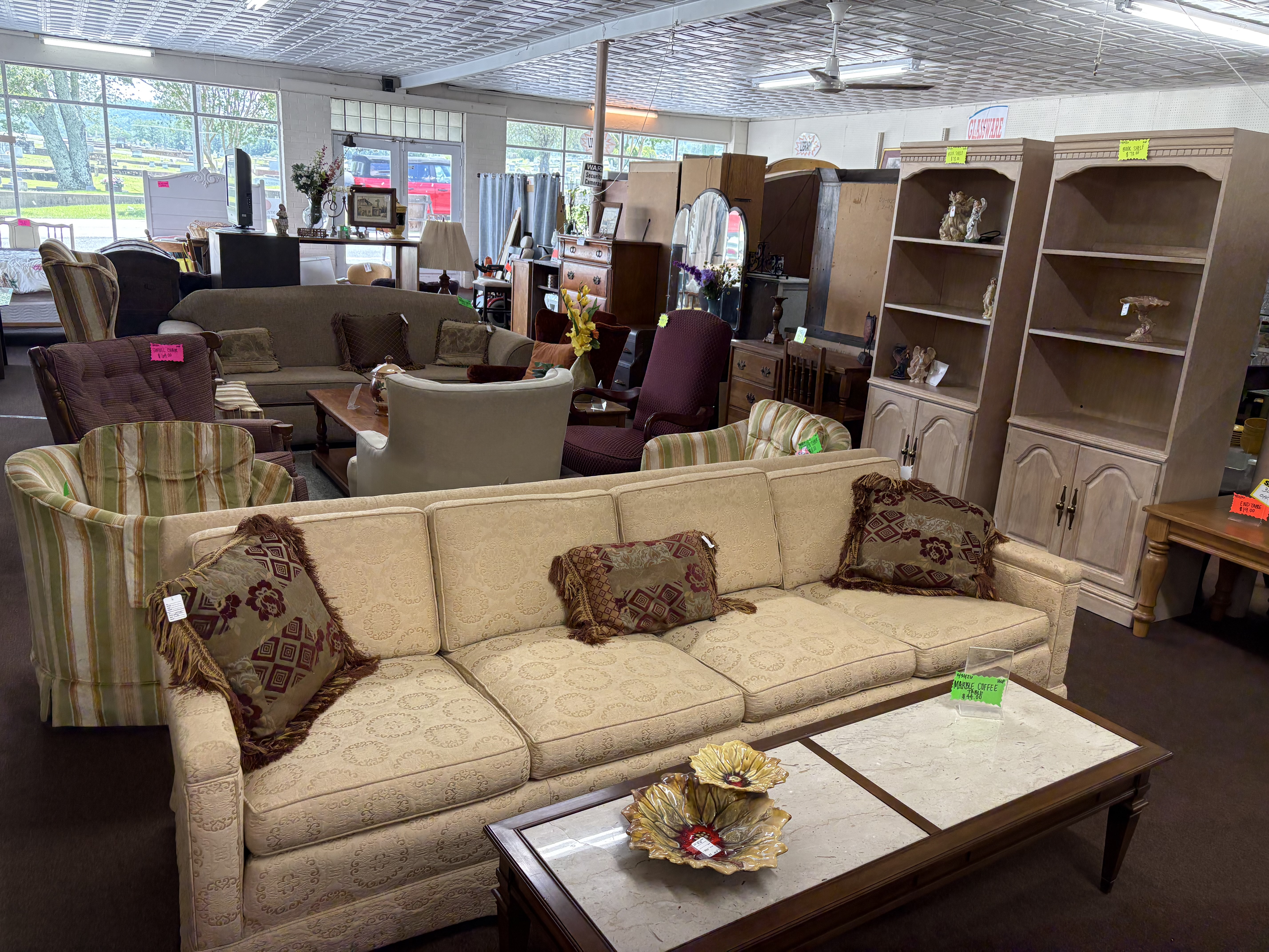 Large store interior with sofas and furniture