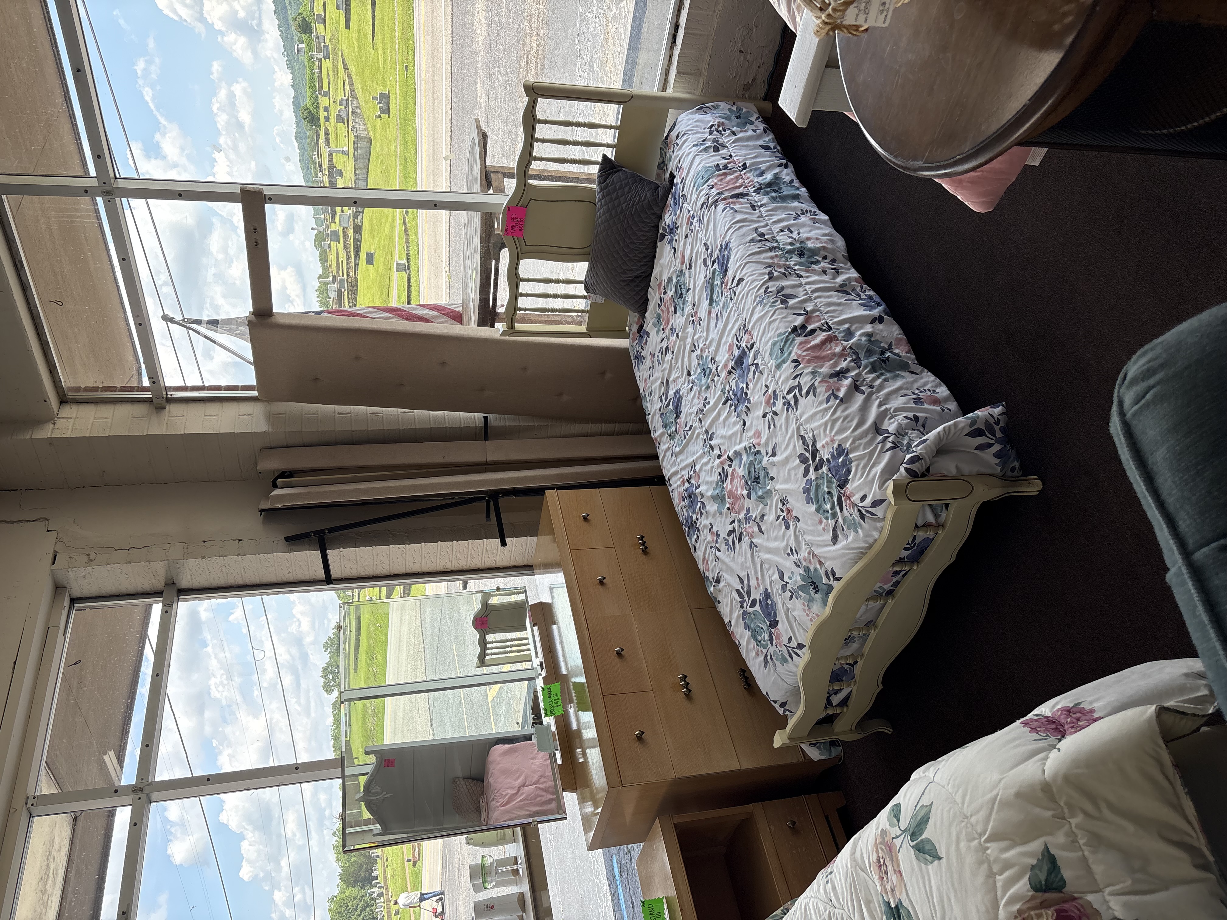 French provincial bedroom set with floral bedding